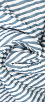 Close-up of blue and white striped jaipuri quits