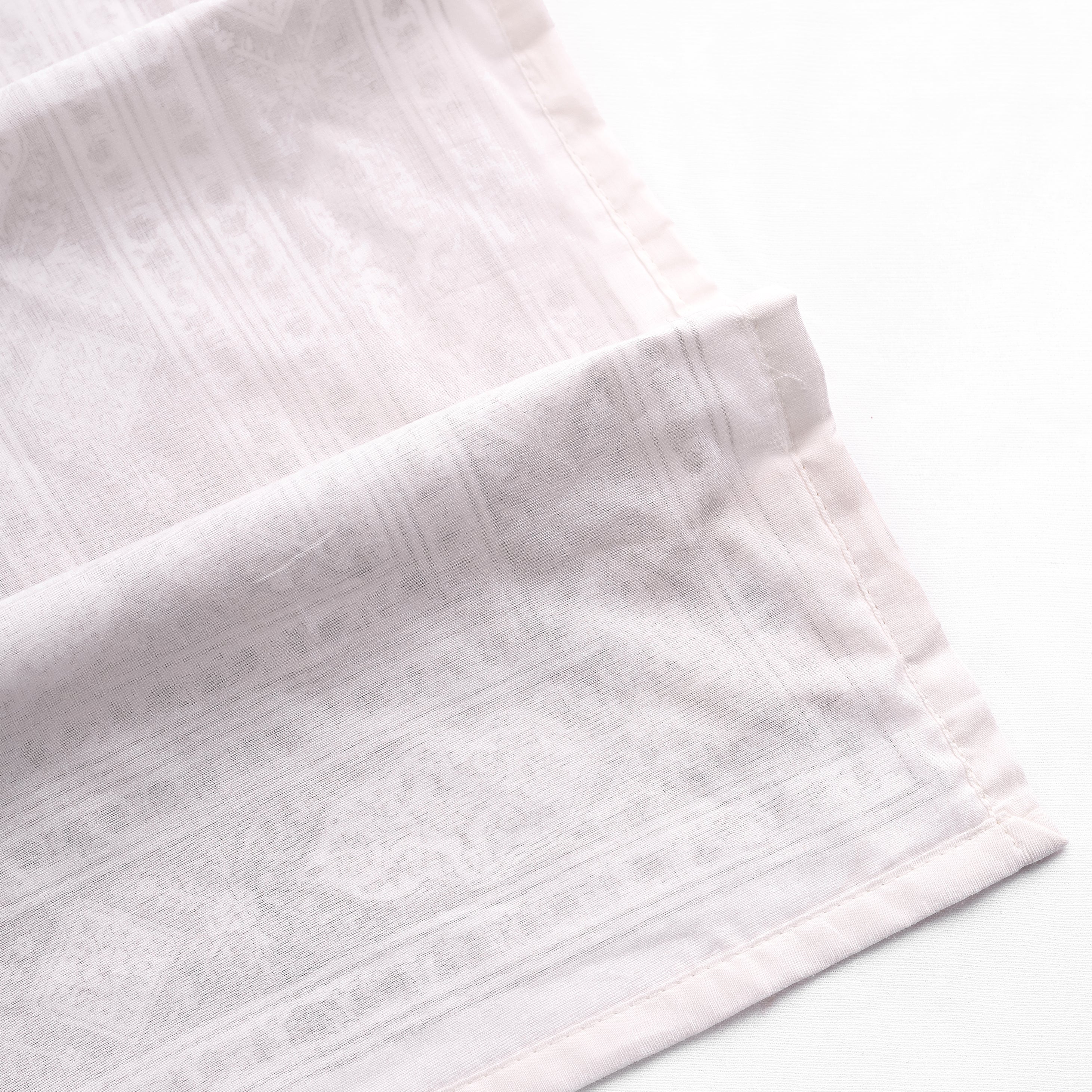 Cotton dohar blanket in white and grey