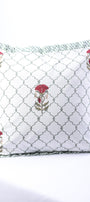 Festive cushion covers online with floral patterns on a white background