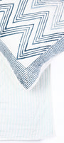 Reversible cotton bed spread with light blue stripes with matching pillow 