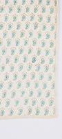 Quilted cotton luxury bed spread online with green paisley motifs
