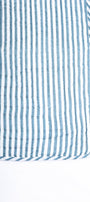 Blue and white striped quilted bed cover. Buy cotton bed cover online.