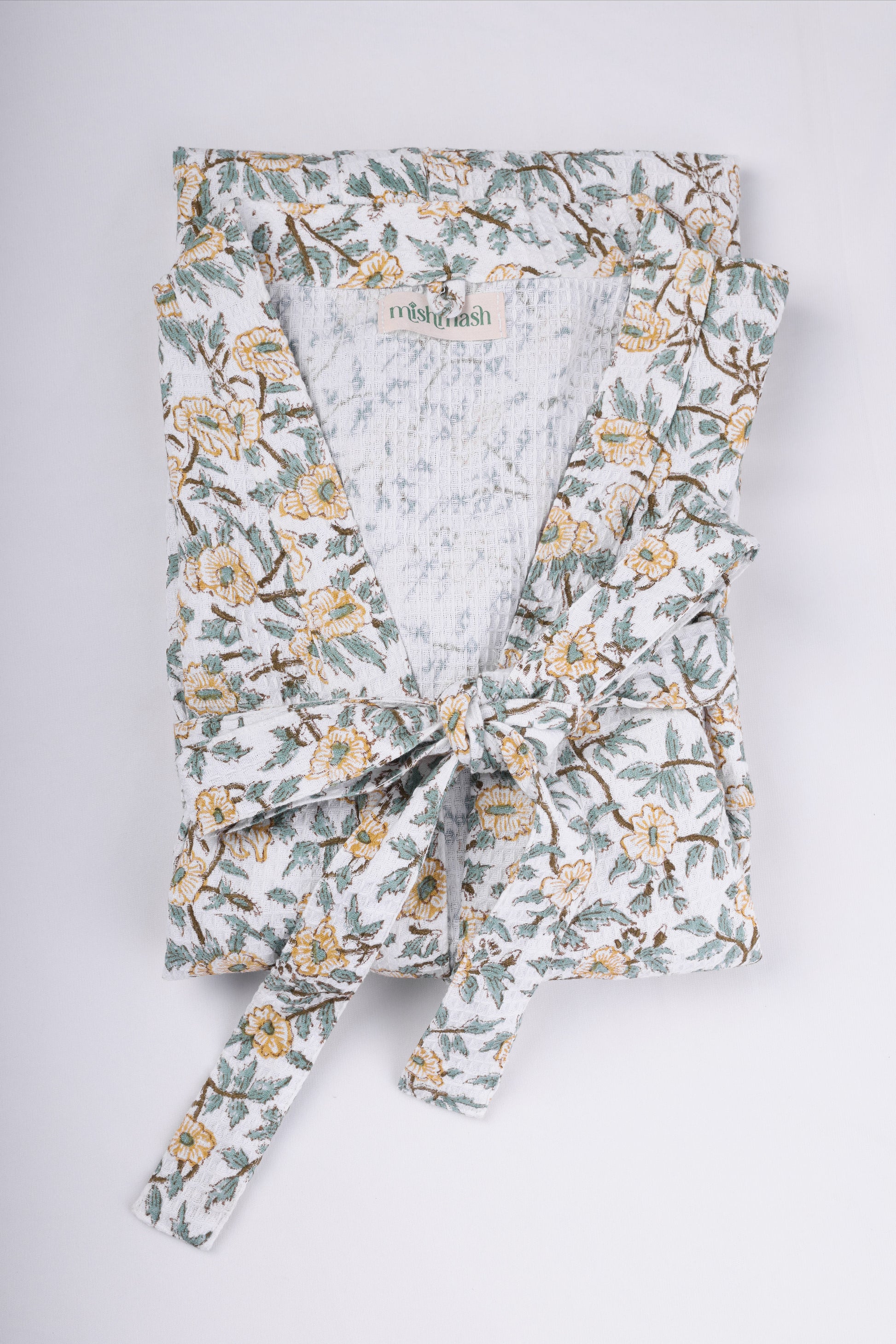 Floral bathrobes for women on a white background