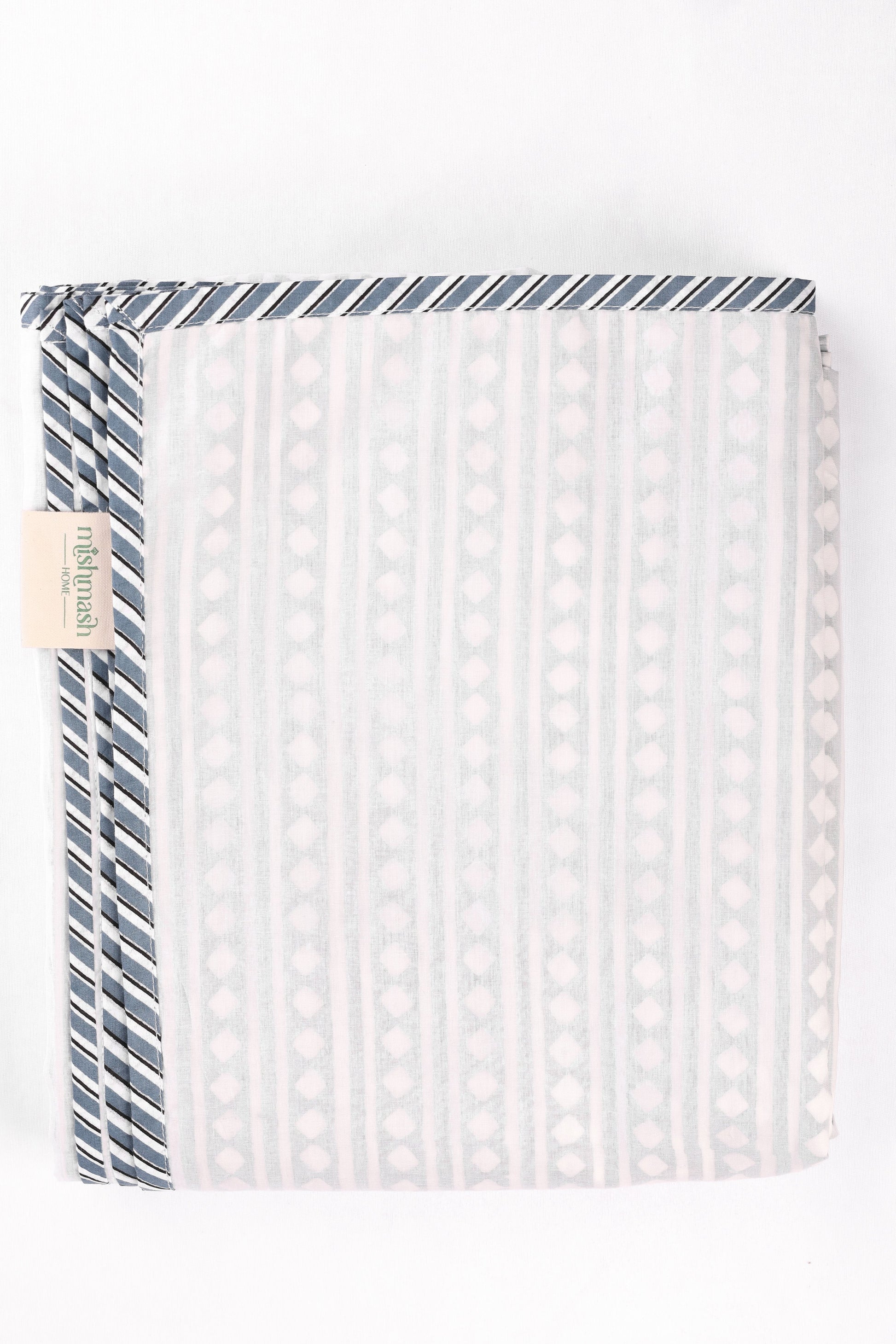 Folded double bed dohar for summer with striped pattern. buy dohar online