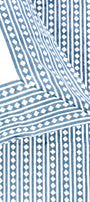 Blue and white geometric double bed bedsheet in king and queen size.