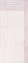 Double bed sheet with red vertical stripes hand block printed