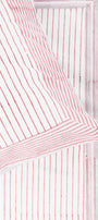 red and white striped pure cotton double bed sheet with red and white cotton pillow cover