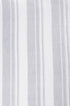 Close-up of a white and ash green double bed bedsheet with vertical stripes. Bombay Dyeing bedsheets