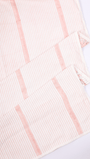 Peach floral AC dohar with striped reverse