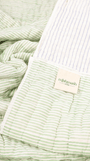 Anar-Kali cotton quilt with green striped reversible side