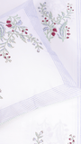 Pure cotton bedsheet in white with green pomegranate print