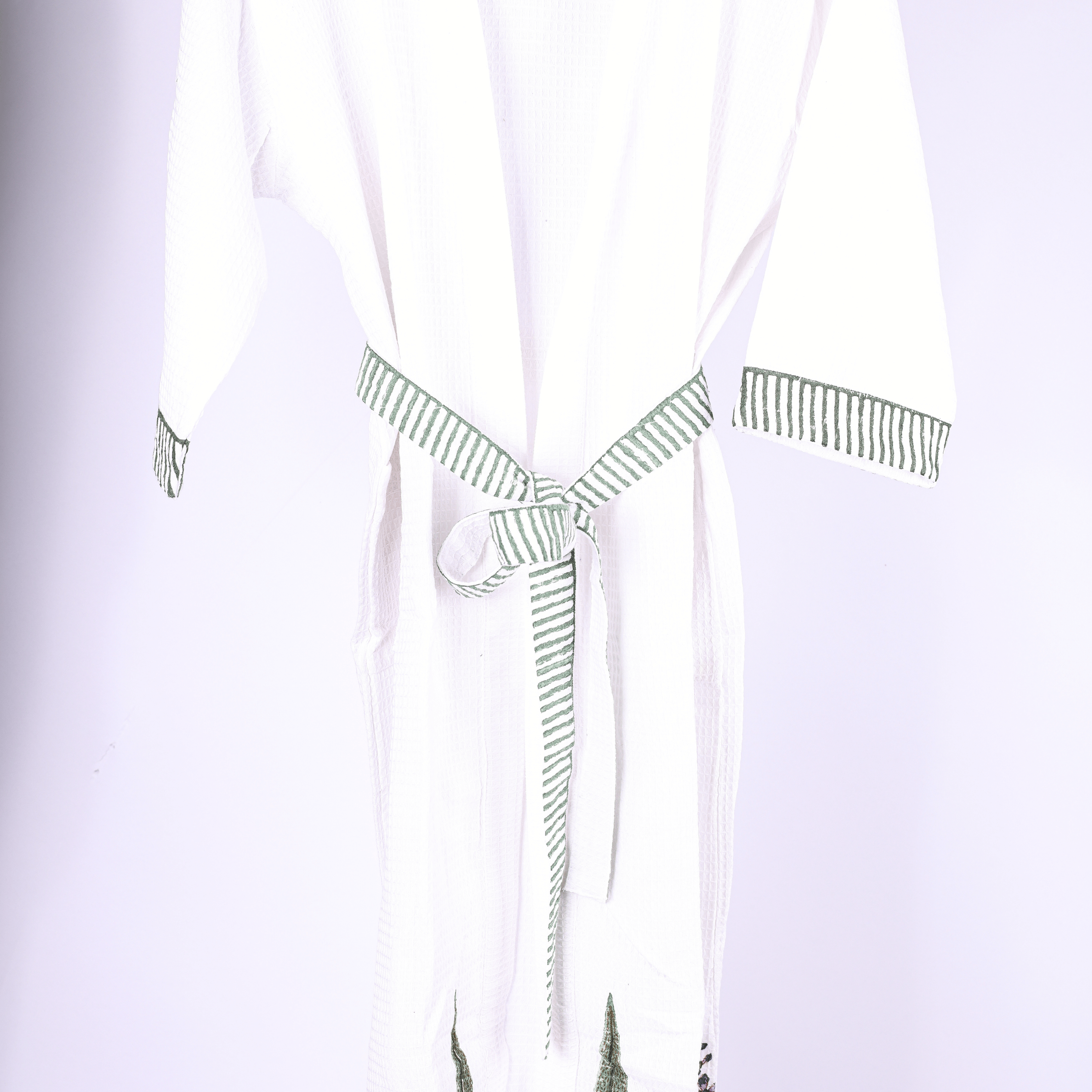 White cotton bathrobe for woman
