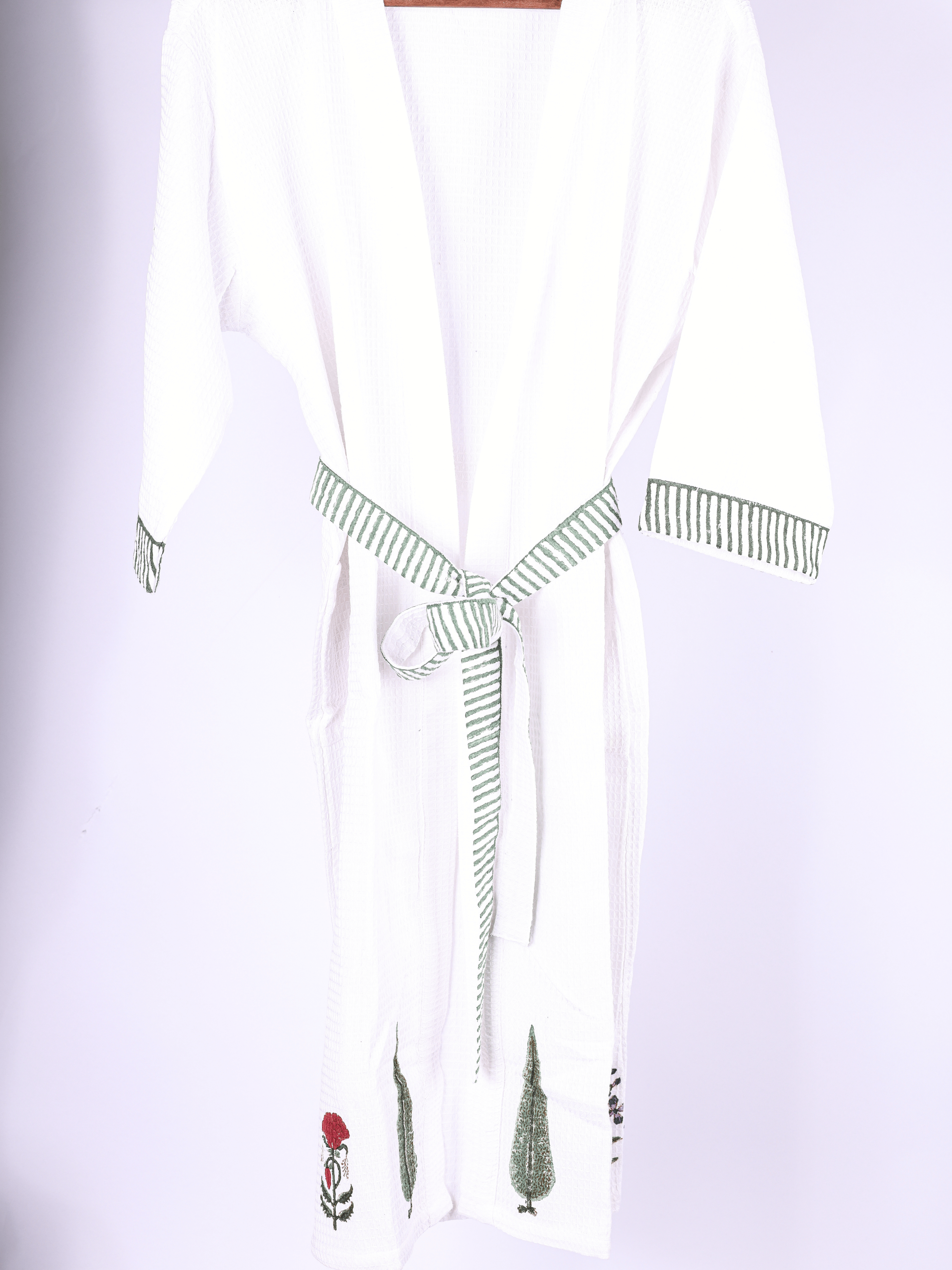 White cotton bathrobe for woman