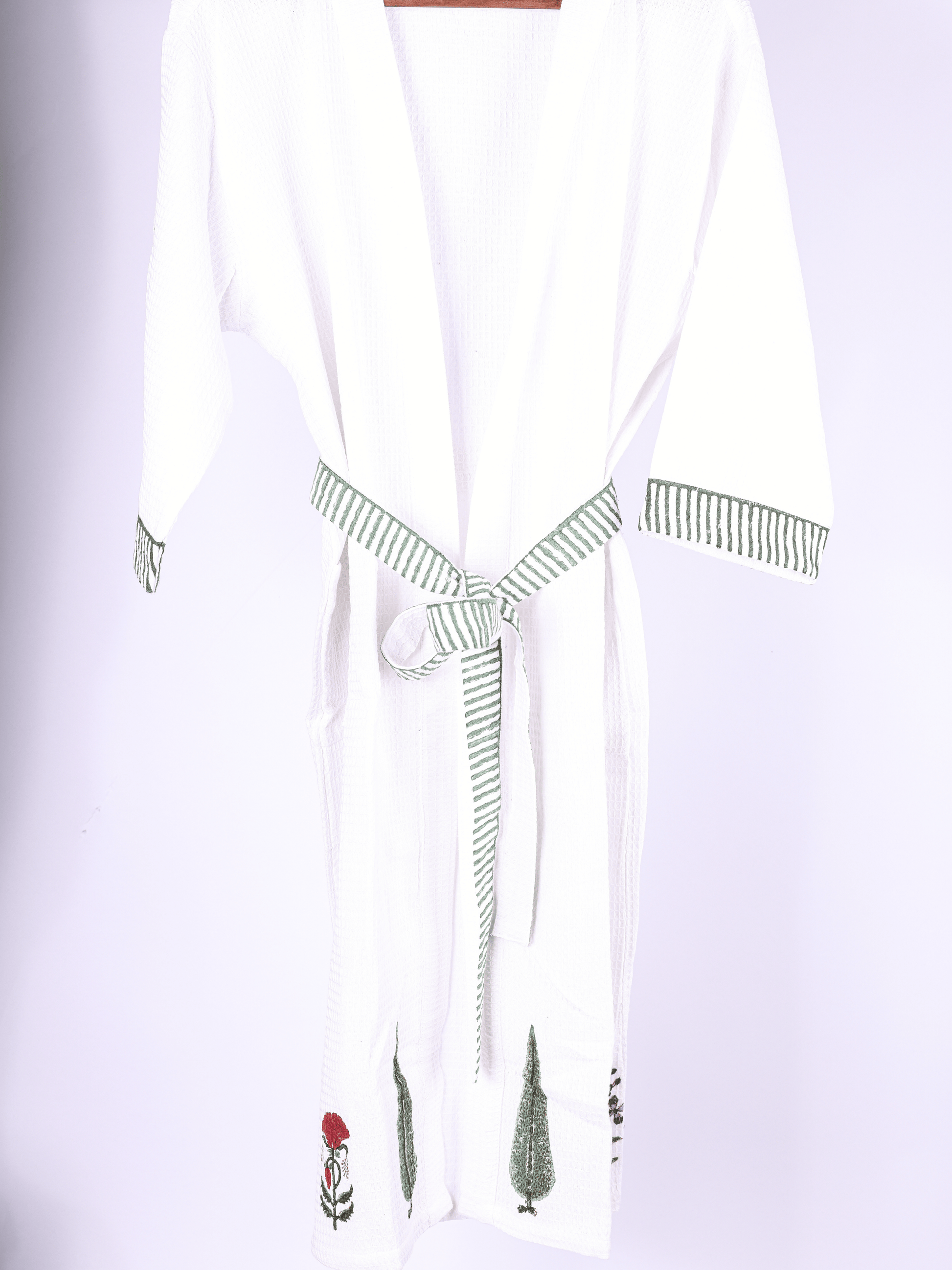 White cotton bathrobe for woman