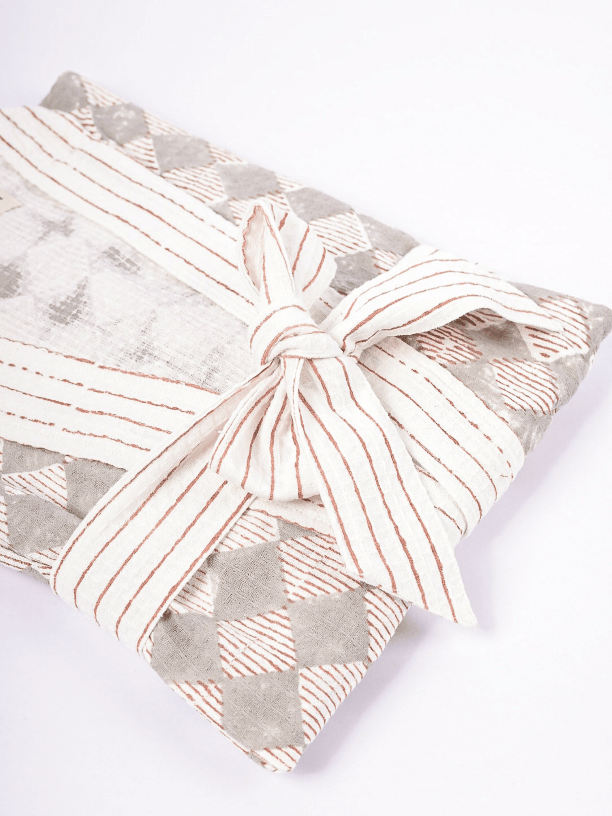 Couple cotton bathrobe with hand block printed checks