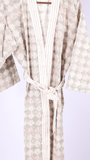 Free size unisex cotton bathrobe with red check print