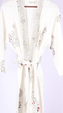Free size waffle cotton bathrobe with hand block print