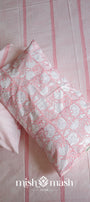 Peach Please cotton double bed bedsheet with reversible pillow covers
