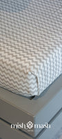 chevron print grey cotton bed sheet