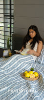 blue ac cotton quilt