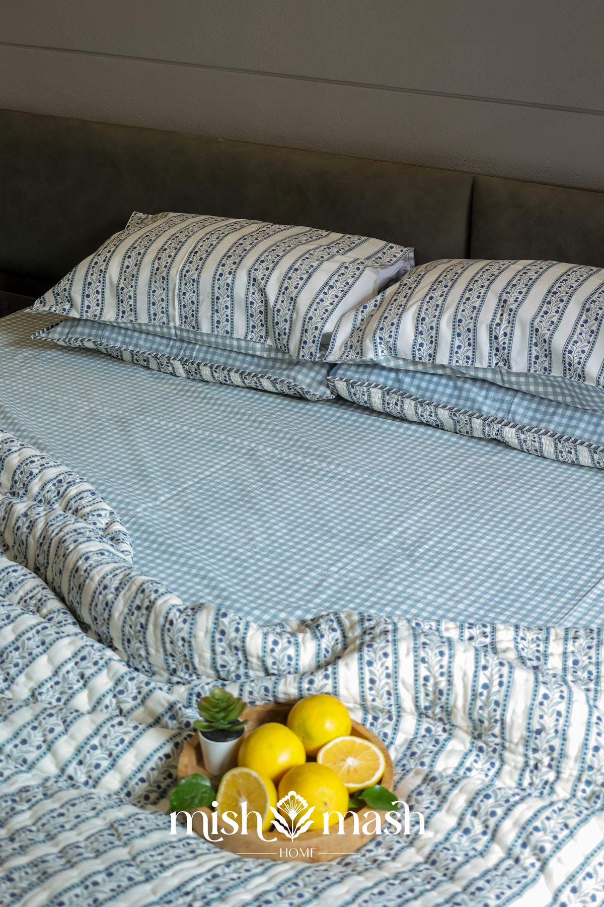 ac quilt on a bed