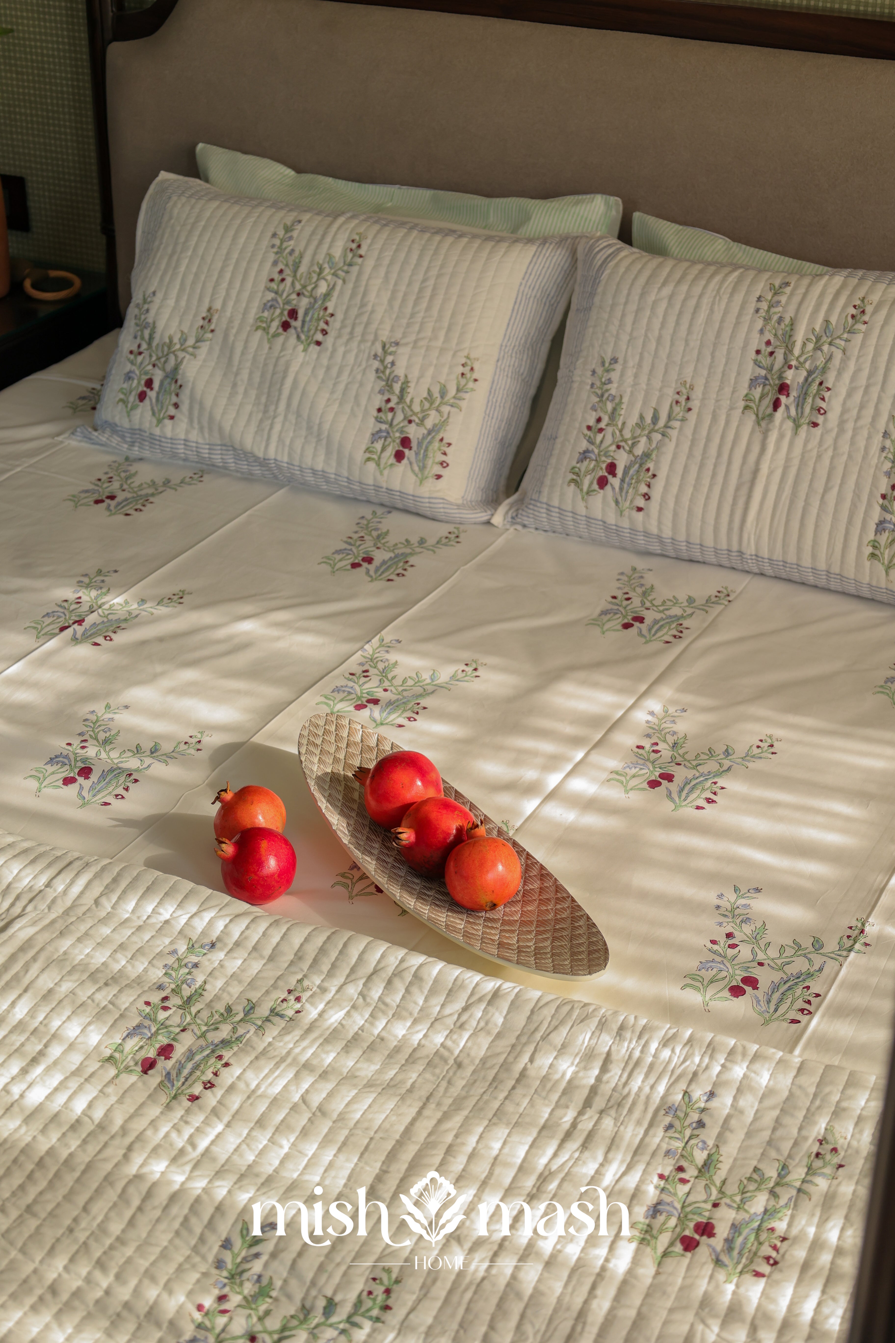 Anar-kali Reversible Quilted Bed Cover