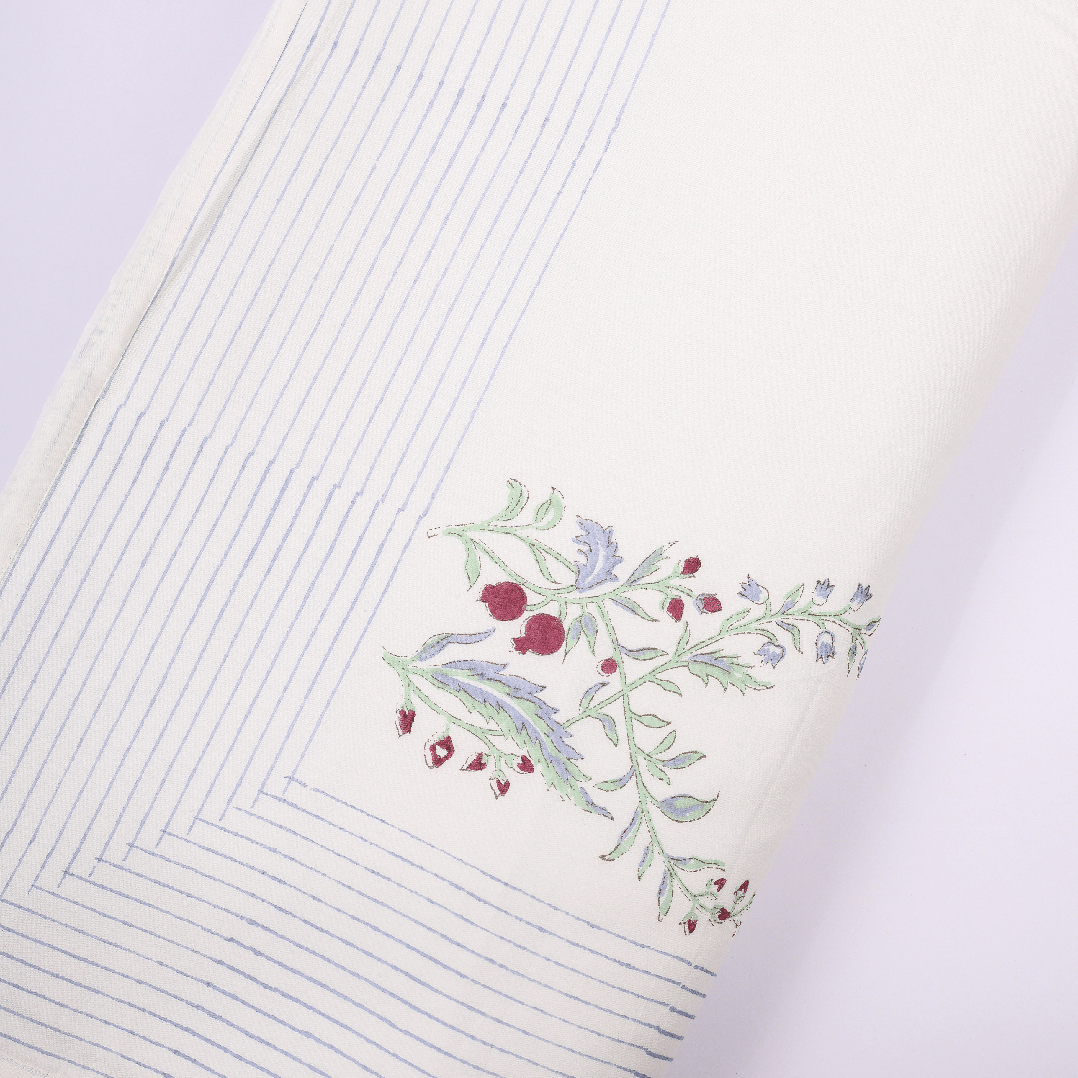 Mulmul cotton dohar with hand block printed anar motifs
