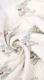 Mulmul cotton quilt with hand block printed anar design
