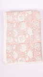 Reversible muslin dohar with peach flowers and stripes