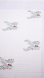 Reversible bed cover with green stripes and anar print
