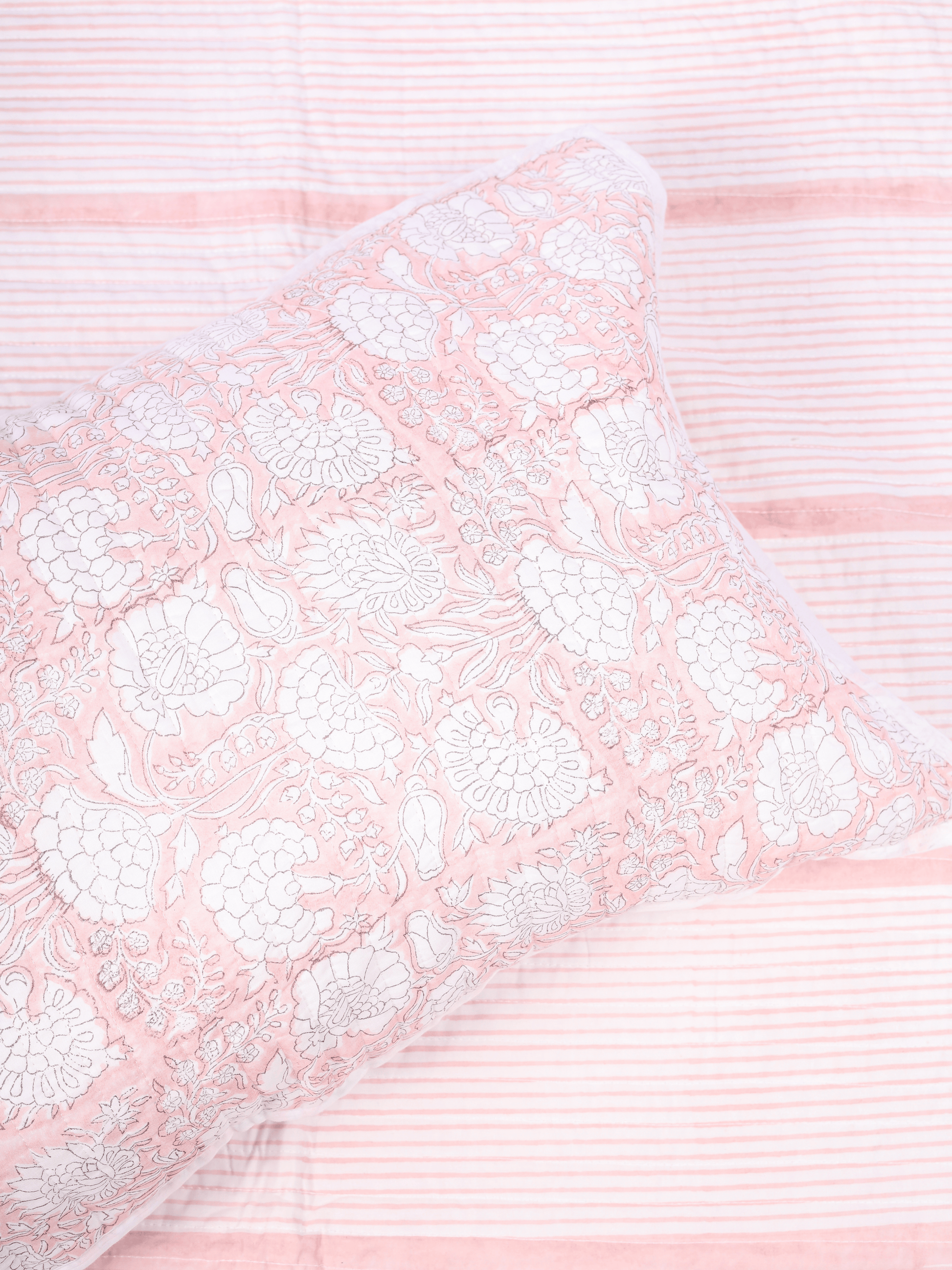 Peach Please Reversible Quilted Cotton Bed Cover