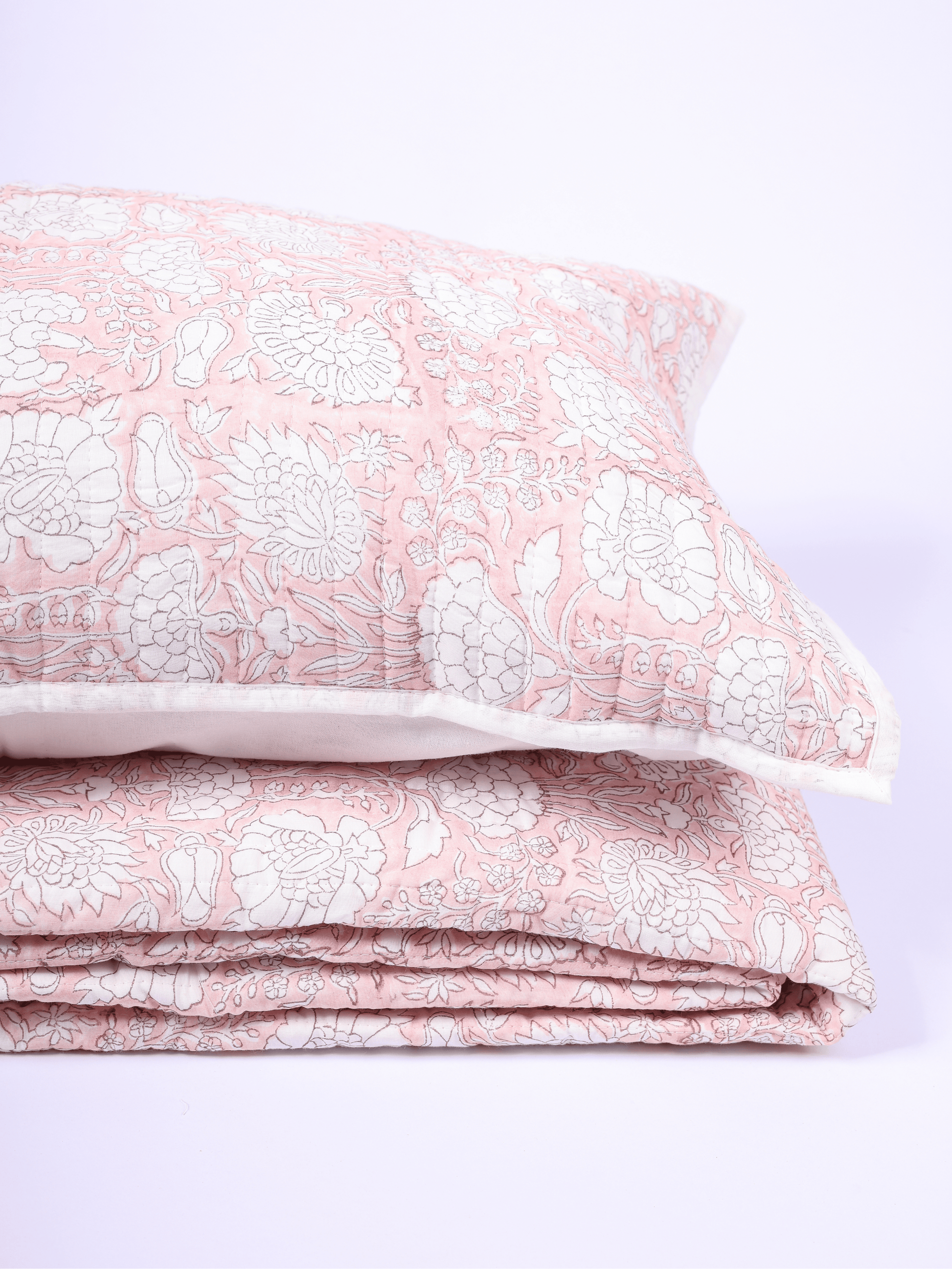 Peach Please Reversible Quilted Cotton Bed Cover