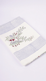 Absorbent waffle cotton bath towel with pomegranate motifs