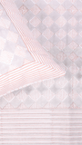 Hand block printed cotton bedsheet with red & grey checks design on white